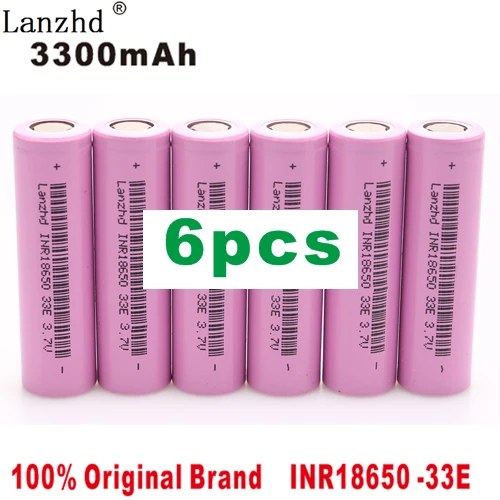 Новинка Оригинальная литий-ионная INR18650-33E 3,7 v 3300mAh 18650 литиевая аккумуляторная батарея для аккумуляторов фонарика(1 шт-8 шт - Цвет: 6 PCS