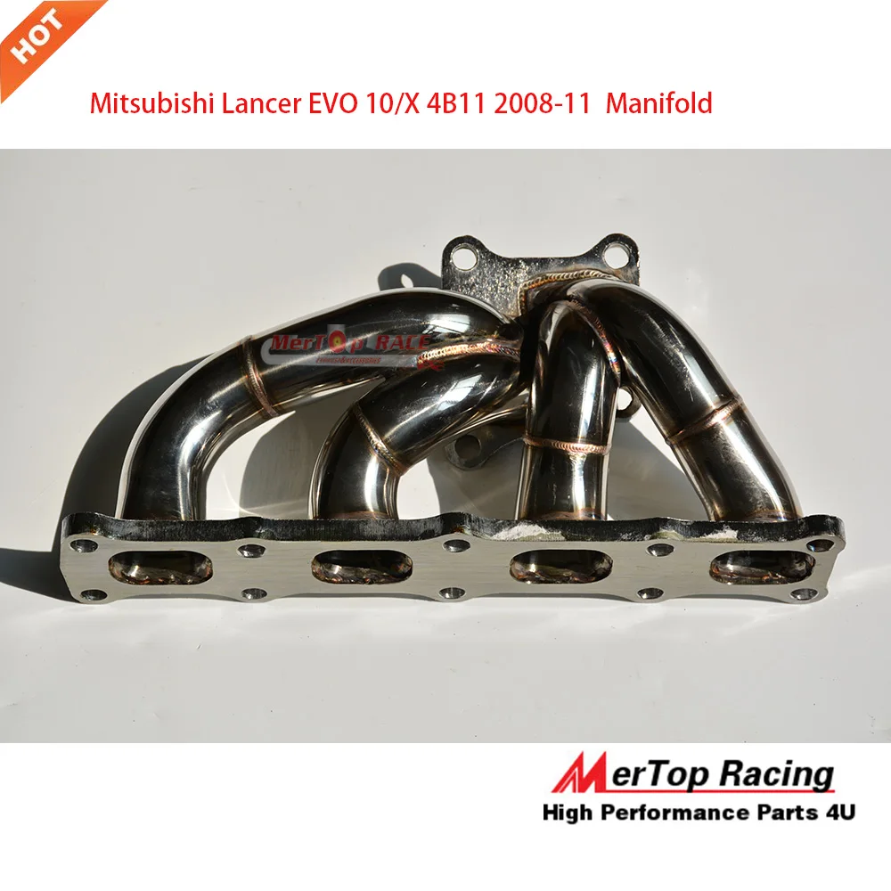 Мертоп гонки Evolution Evo10 EVO X 4B11 нержавеющая сталь равная длина турбо коллектор 08