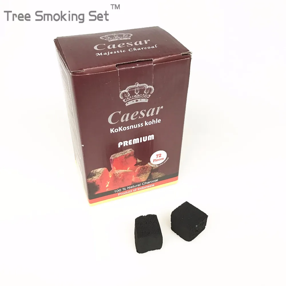 

72pc 1 kg Slow burning charcoal Waterpijp Shisha Houtskool Cubes In Een Doos Houder waterpijp houtskool voor trage brandend coal