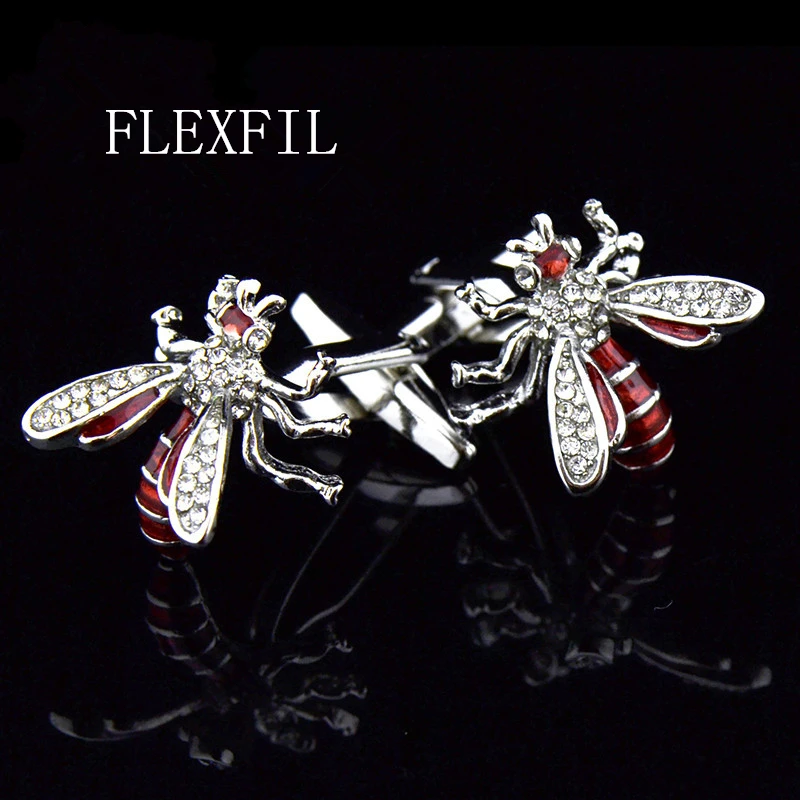 

Jewelry fashion shirt cufflinks for mens gift Brand cuff links buttons bee High Quality abotoaduras gemelos Free Shipping