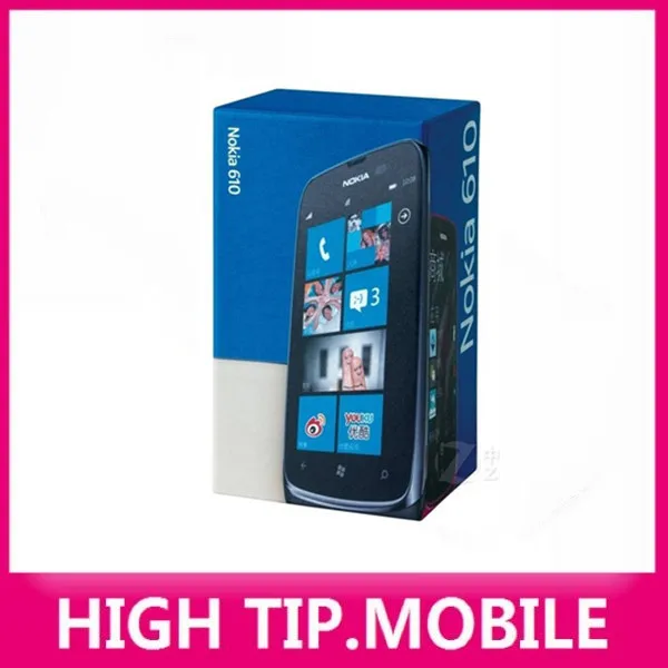 Разблокированный Nokia Lumia 610 Windows мобильный телефон 8 Гб Камера Хранения 5.0MP gps Wifi 3g отремонтированный SG post