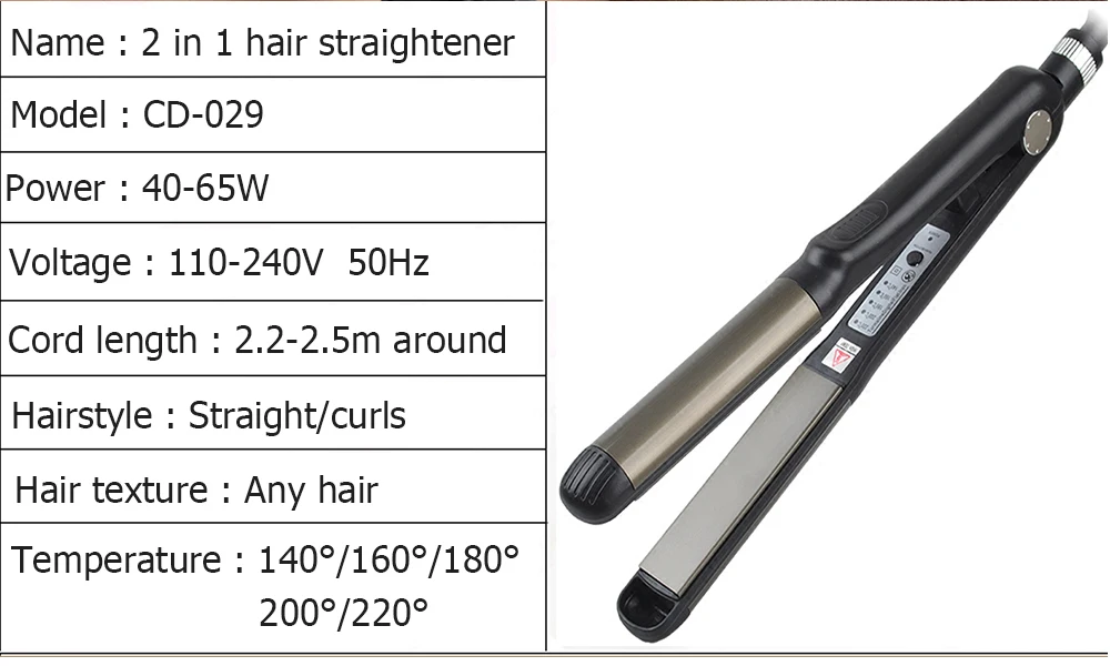 Профессиональный Выпрямитель для волос выпрямления волос железа утюг и плойка прямо и Curl Инструменты для укладки