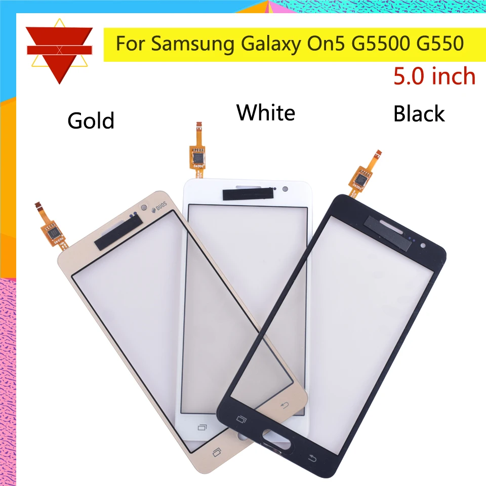 

10pcs/lot New On5 G5500 Touch Panel For Samsung On 5 G5500 G550 Touch Screen Digitizer Sensor Front Glass Lens with flex cable