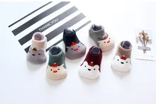 Infant Cartoon Fleece Baby Socks Boy Girl Cotton Floor Anti slip Cute Christmas Pattern Newborn Baby