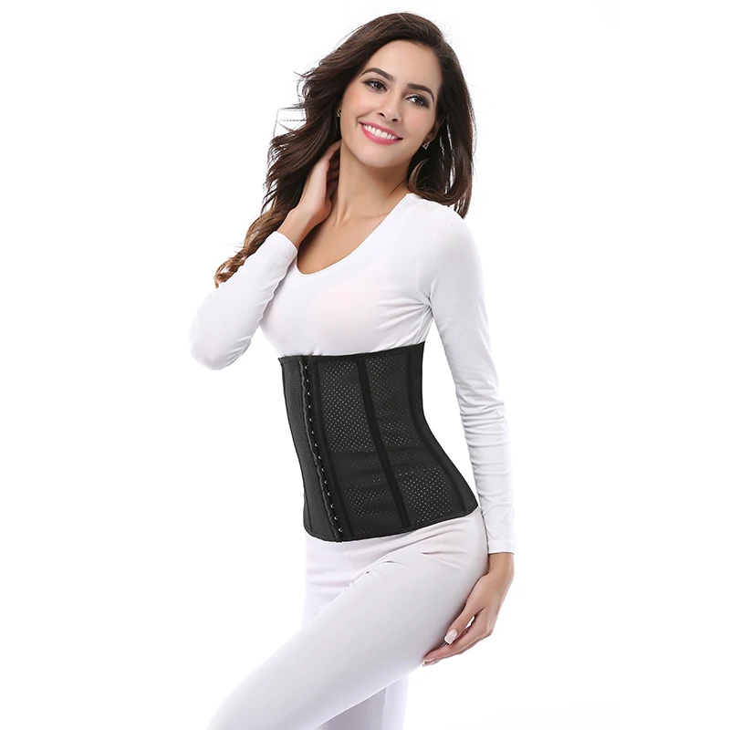 Women Breathable Waist trainer strap corsets steel slimming sheath