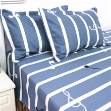 HMS 100x240 см хлопчатобумажная холщовая ткань материал для постельных принадлежностей, Наволочка на стол, подушка, занавеска в синюю полоску, музыкальная заметка 8331-1