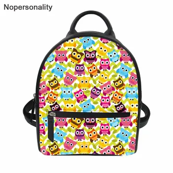 

Nopersonality Colorful Owl Print Women Backpacks Small Leather College Girls Travel Backbag Ladies Female Mini Shoulder Bags