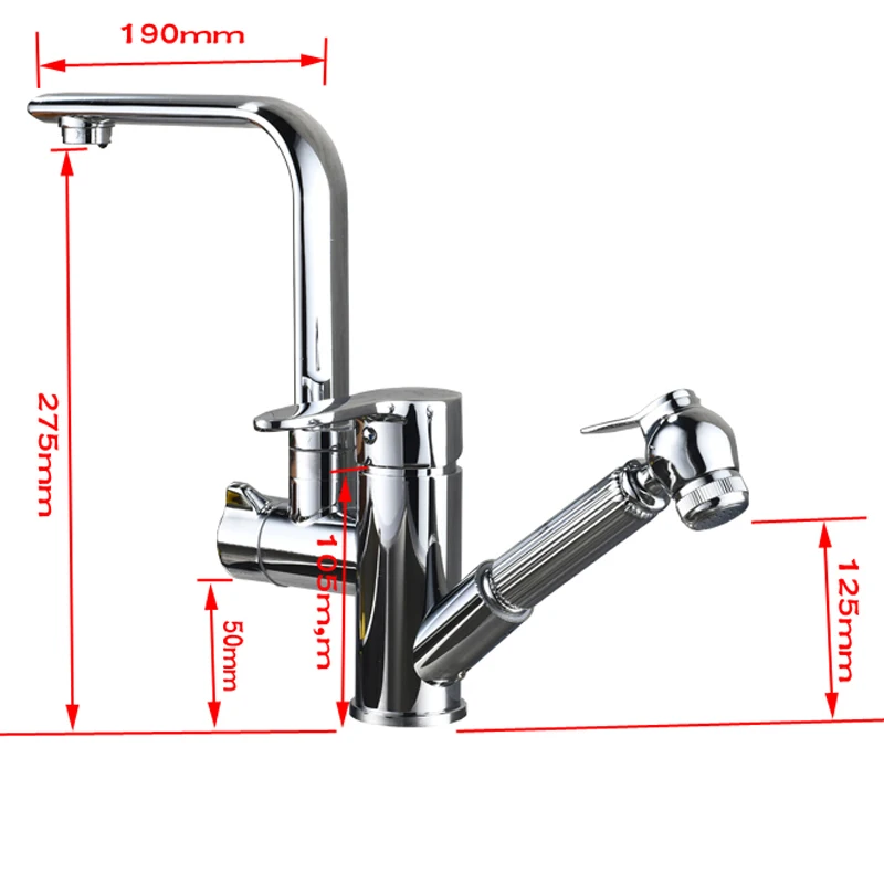 Torneira сделать Banheiro Весна кухня кран Pull Out сторона опрыскиватель двойной Носик Одной ручкой смеситель раковина 360 поворотные краны