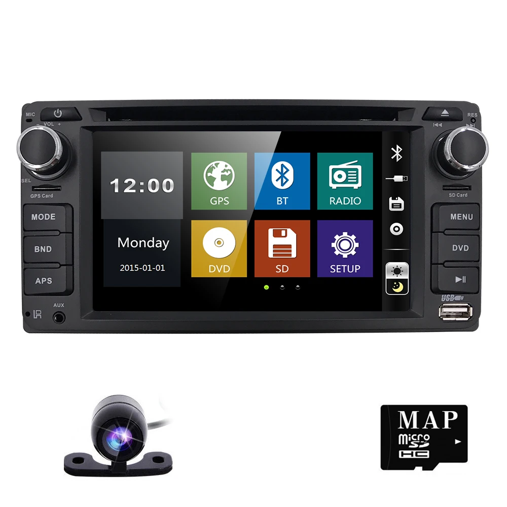 

Hizpo GPS Navigation 6.2 Inch 2 din car radio gps Car DVD Player For Toyota/Corolla Old Series Bluetooth GPS Radio SWC rear cam