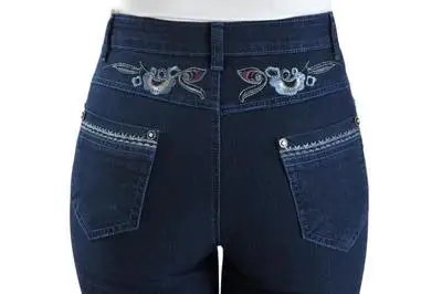 Повседневные джинсы джинсовые штаны для женщин плюс размер эластичные осенне-весенние Хлопковые женские брюки с вышивкой ycf0601