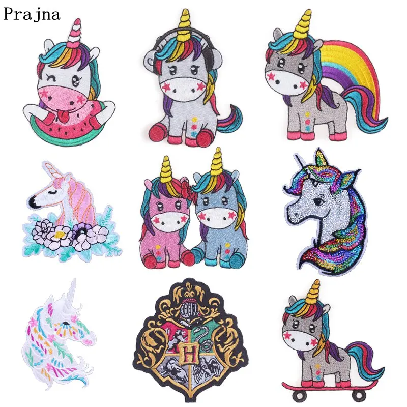 

Prajna Hippie Unicorn Iron On Patches Sparta Sticker Cartoon Embroidered Badges For Clothes Applique Accessories