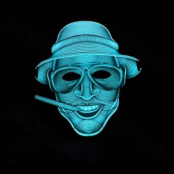 

Free Shipping New EL Wire Full Face Dance Mask Voice LED Control Mask Music Sound Rhythm Reactive Mask For Party Halloween Mask