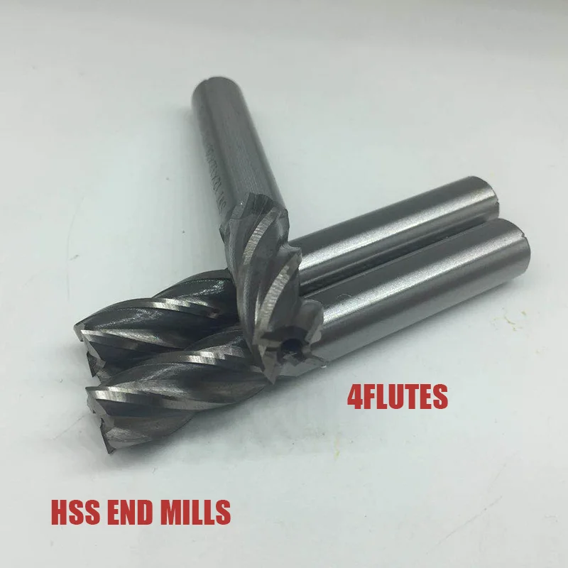 1pcs High Quality HSS flat End Mill CNC Tool Diameter 10mm 4 Blades