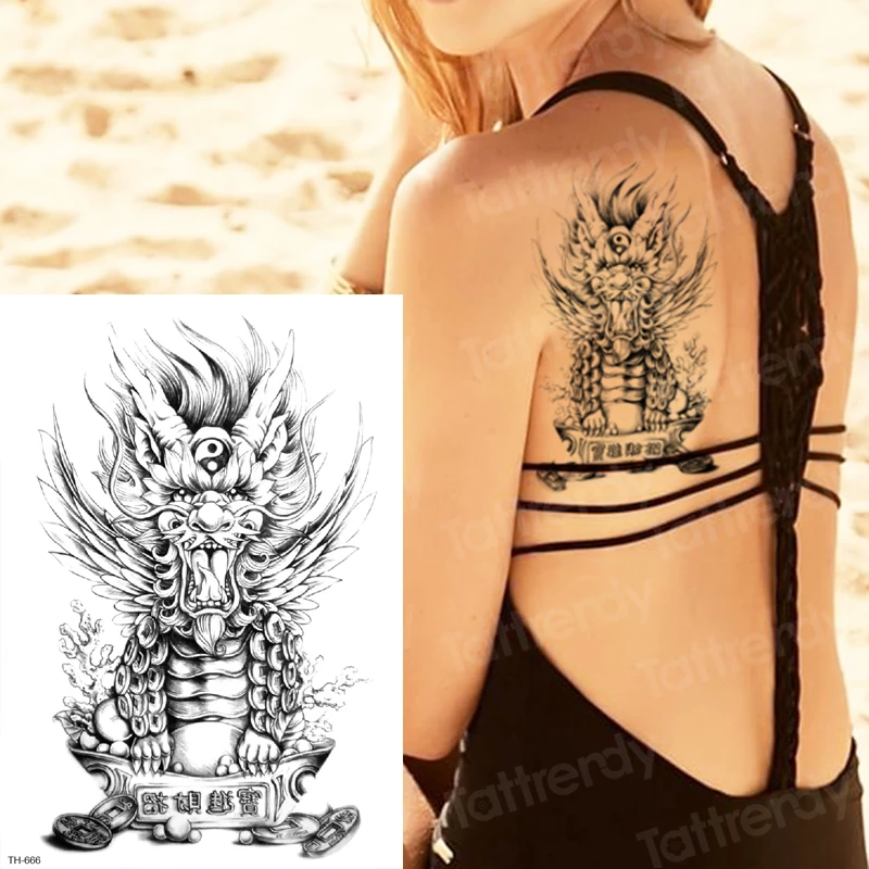 Эскизы тату дизайн Сексуальная Татуировка назад черные наклейки mehndi лошадь роза татуировка непромокаемая временная татуировка женский боди-арт