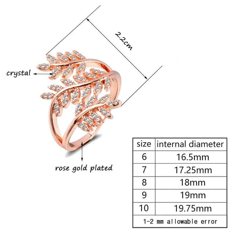 SINLEERY роскошные женские Кристальные кольца с тремя ветвями оливкового листа для женщин, модные вечерние ювелирные изделия для коктейлей, Размер 7 8 9 JZ096 SSD
