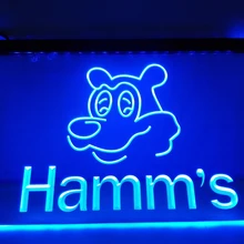 LE205-Хамм пива с рисунком головы медведя бар светодиодный неоновый Световой значок
