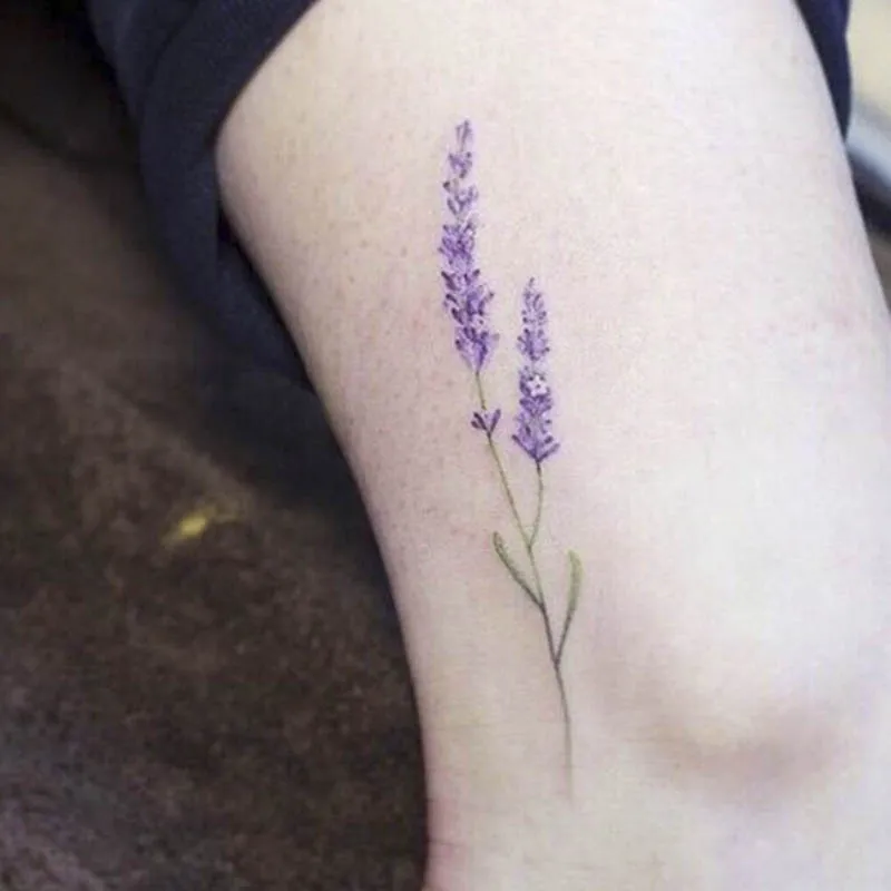 

5pcs/lot Waterproof Temporary Tattoo Sticker Lavender Flowers Leaves Tatoo Water Transfer Fake Tattoo For Kid Adult