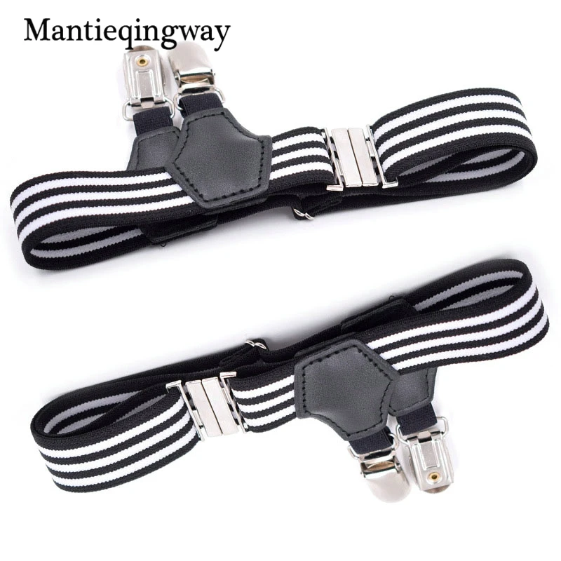 Mantieqingway Unisex Striped Socks Holders Ajustables Anti Slip Sock