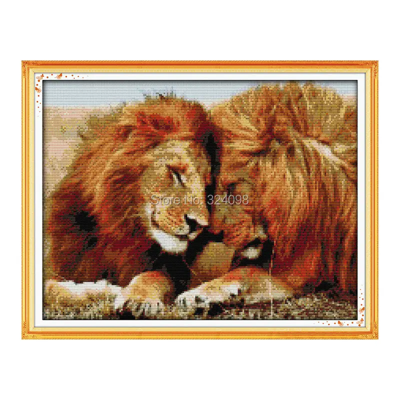 

Wholesale Needlework,Stitch,11CT 14CT Cross Stitch,Sets For Embroidery Kits,Lions Counted Cross-Stitching