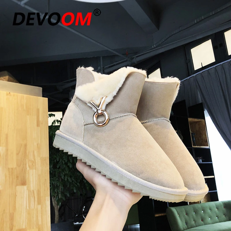 

High Skateboarding Shoes Women Warm Fur Winter Platform Ankle Boots Snow Boots Non-slip Woman Outdoor botas treking para mujer