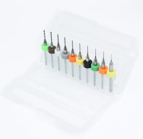 

10pcs 0.3mm to 1.2mm PCB mini drill Bit tungsten steel carbide for print circuit board cnc drill Bits Machine