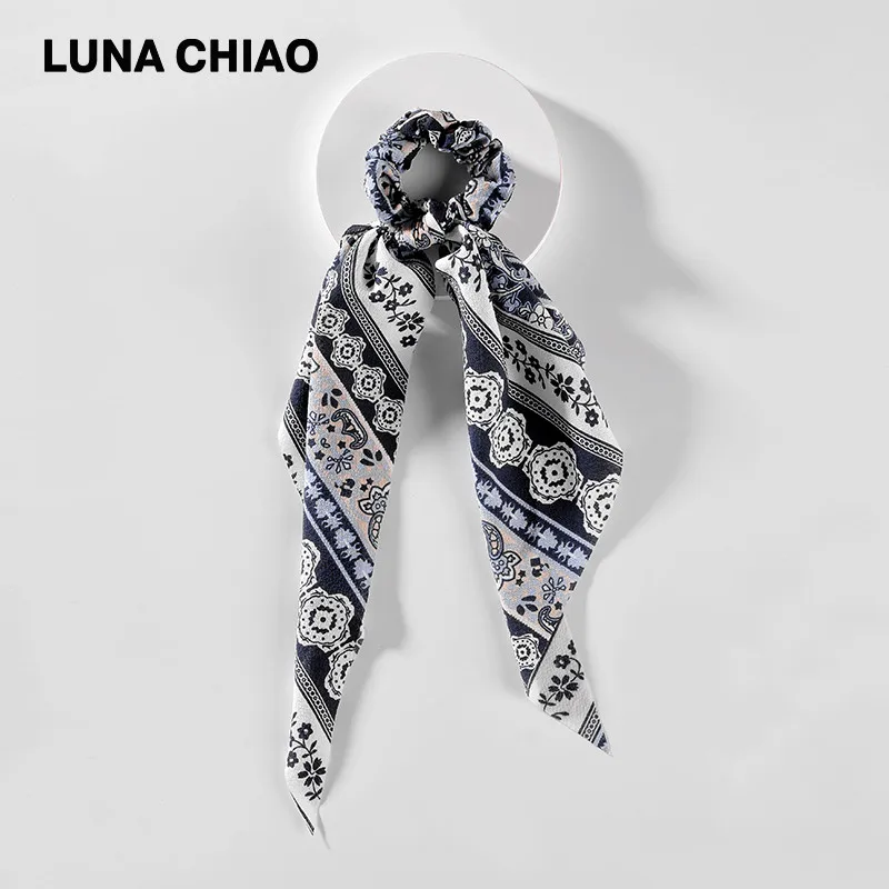 LUNA CHIAO, модные женские аксессуары для волос, тканевые банданы, резинки для волос, змеиный Леопардовый принт, шарф, конский хвост, держатель - Цвет: 1