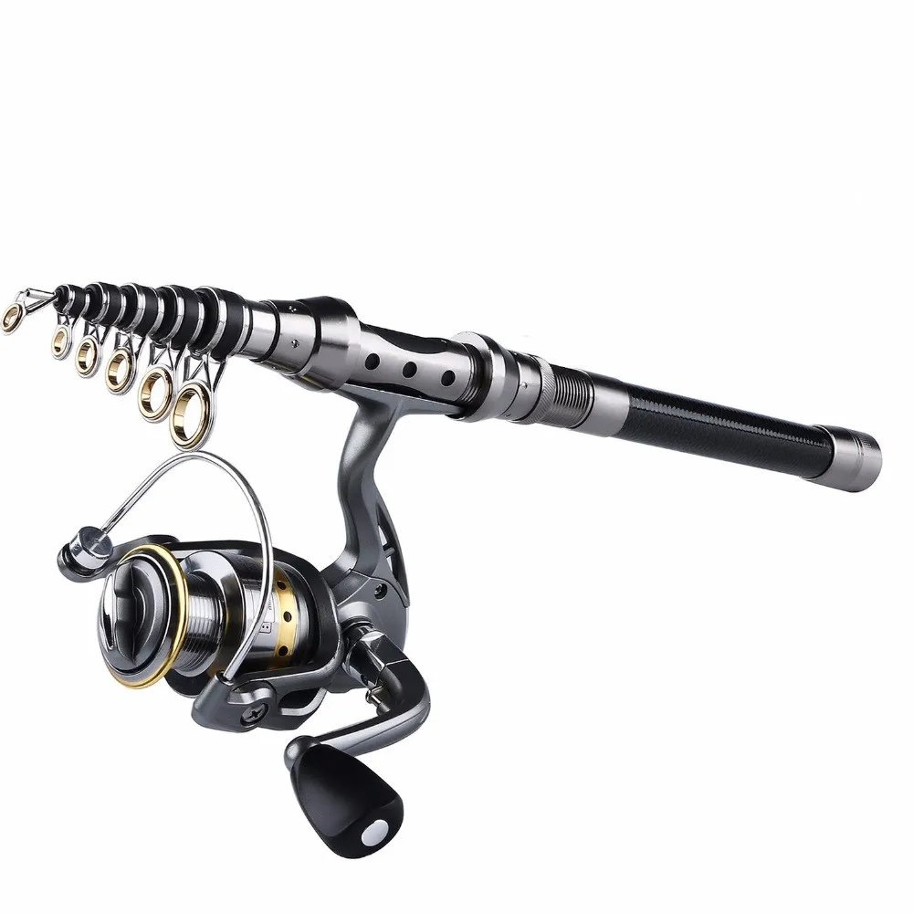 1.5 M-2.4 M الصيد قضيب كومبو يشبع عدة السفر الغزل تلسكوبي الصيد بكرة مجموعة مع خط السحر السنانير