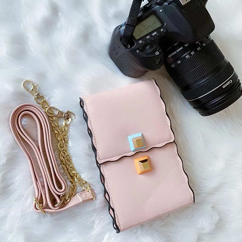 

6.8inch Women Casual Bag Multilayer Mobile Phone Case Wallet Card Slot Vintage Mini Hasp Shoulder Girl For iPhone For Huawei