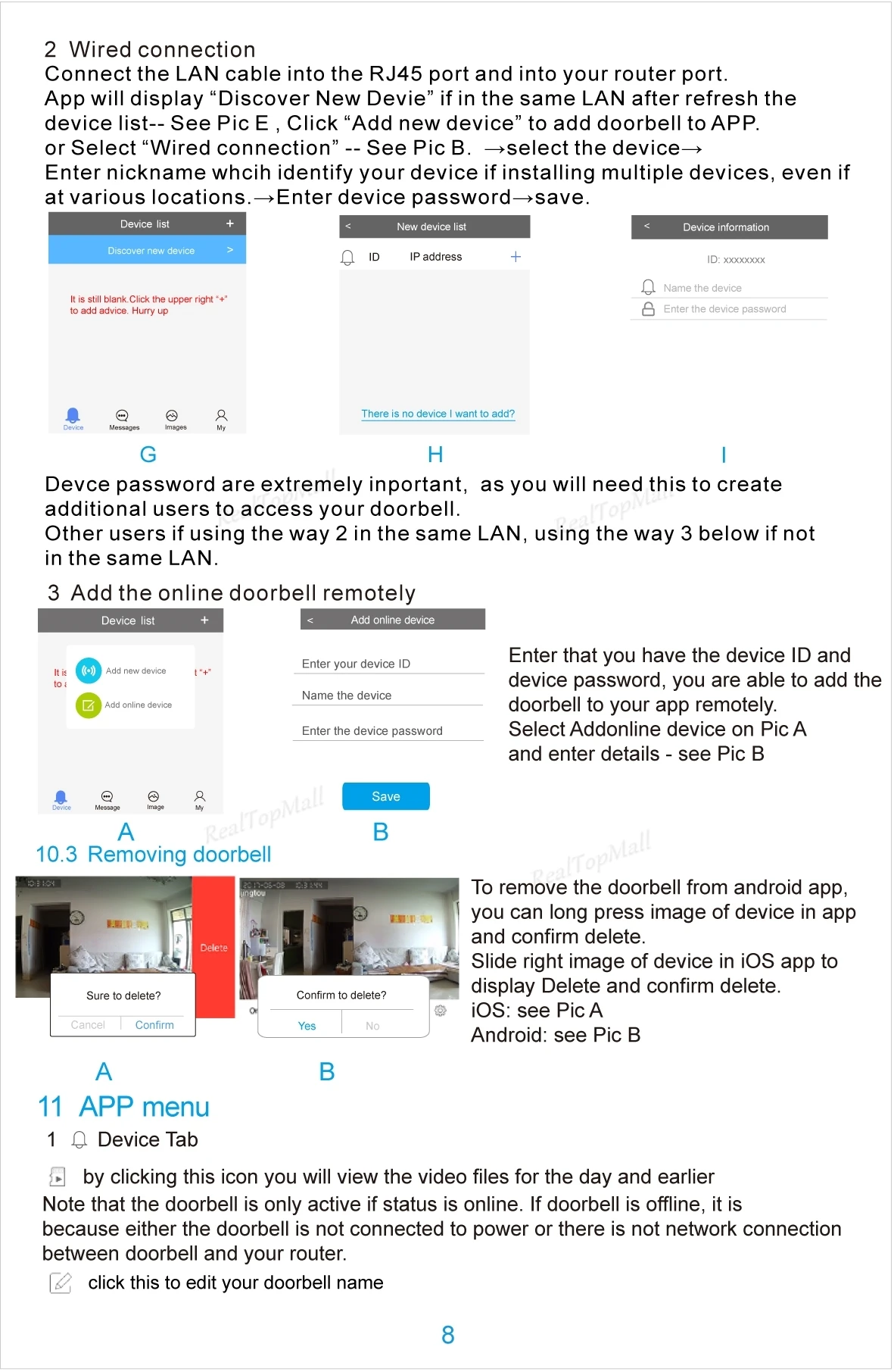 720P IP Wifi Doorbell Camera With Motion Detection Alarm Wireless Video Intercom Phone Control IP Door Phone Wireless Door Bell