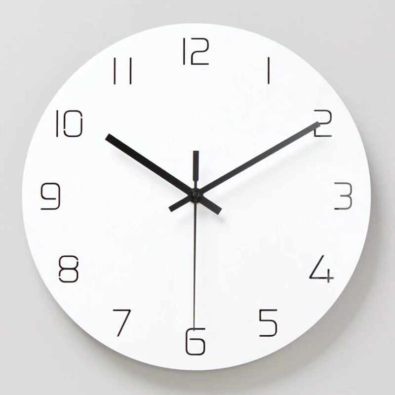 12 Inch Wall Clock Nordic Household Mute Living Room Bedroom Minimalist Modern Decorative Wall Watch Quartz Round Clocks