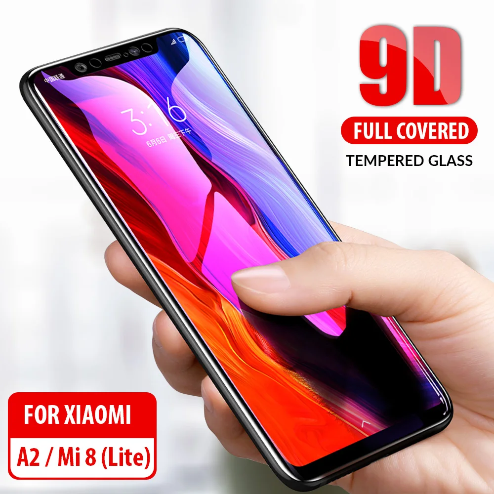 9D изогнутое Защитное стекло для экрана протектор Xiaomi Mi8 Mi 8 A2 Lite Pro Полное покрытие
