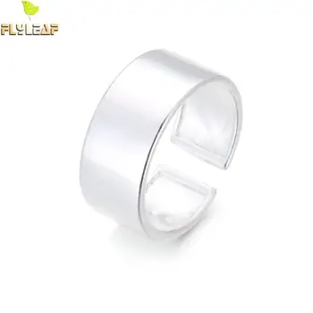 

925 Sterling Silver Simple Width Open Rings For Women Flyleaf Creative Lady Fashion Jewelry