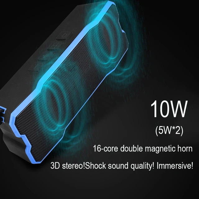 Allvcover Waterproof Bluetooth Speaker Wireless Super Bass Subwoofer Outdoor Sport Sound Box 10W HIFI Portable Soundbar Speaker