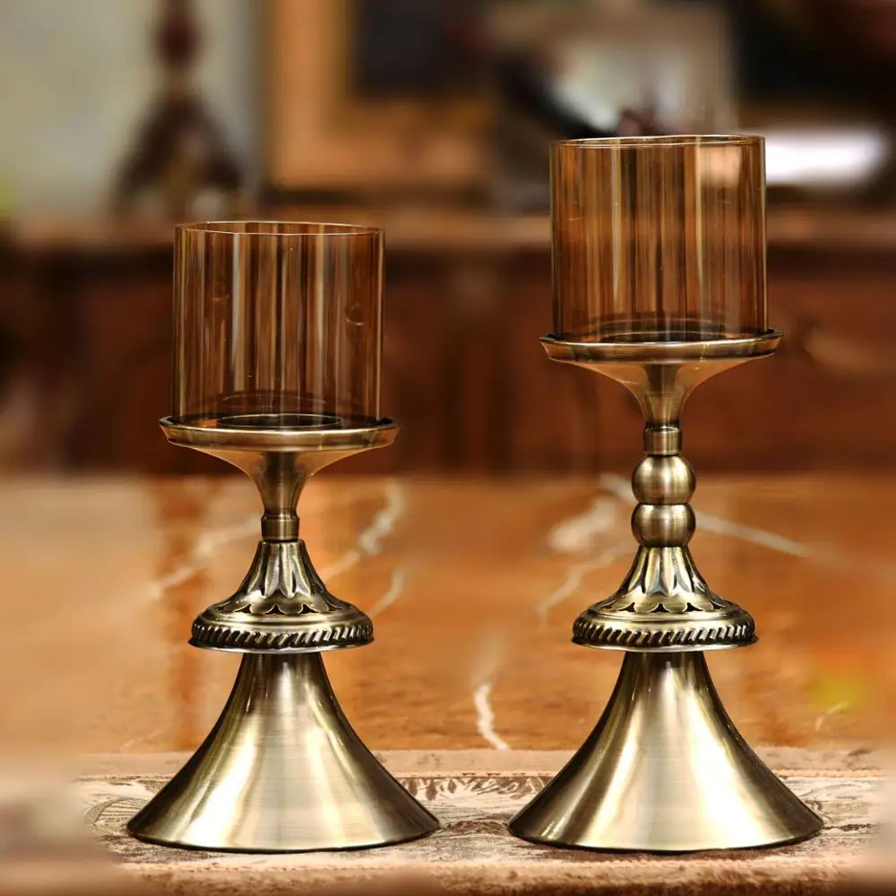 Crystal lamp chimney, European style household decoration, metal