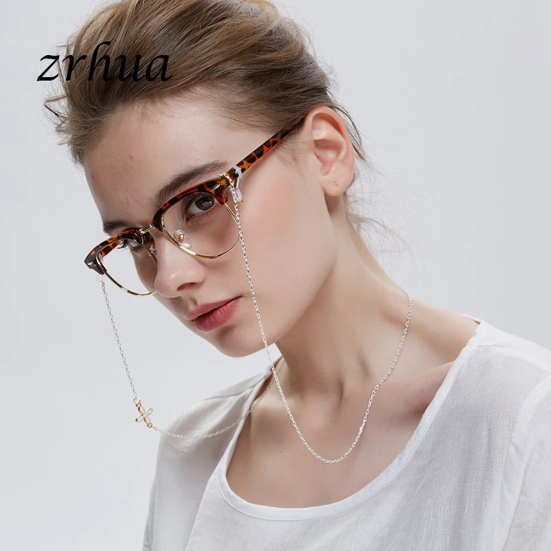 

ZRHUA New Fashion Women Gold Color Eyeglass Chains Sunglasses Reading Flower Glasses Chain Eyewears Cord Holder neck strap Hot