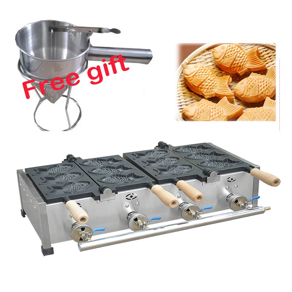 LPG газ tpe 6 шт Taiyaki машина рыба вафельница