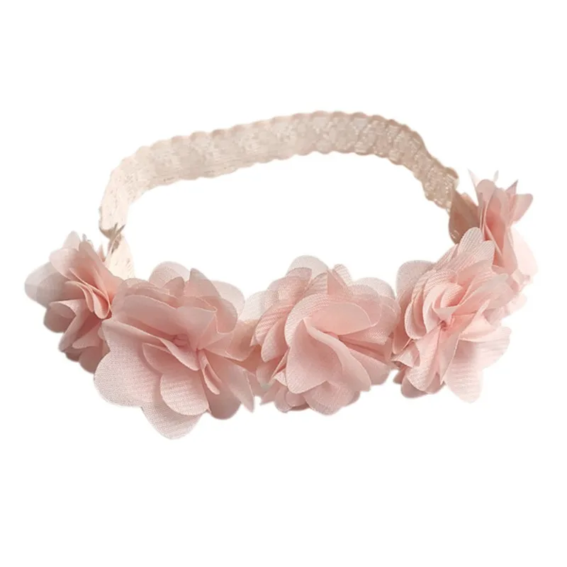 New Cute Sweet Headdress Children's Hair Accessories Newborn Children New Baby Girl Flower Headband Pink Hair Band