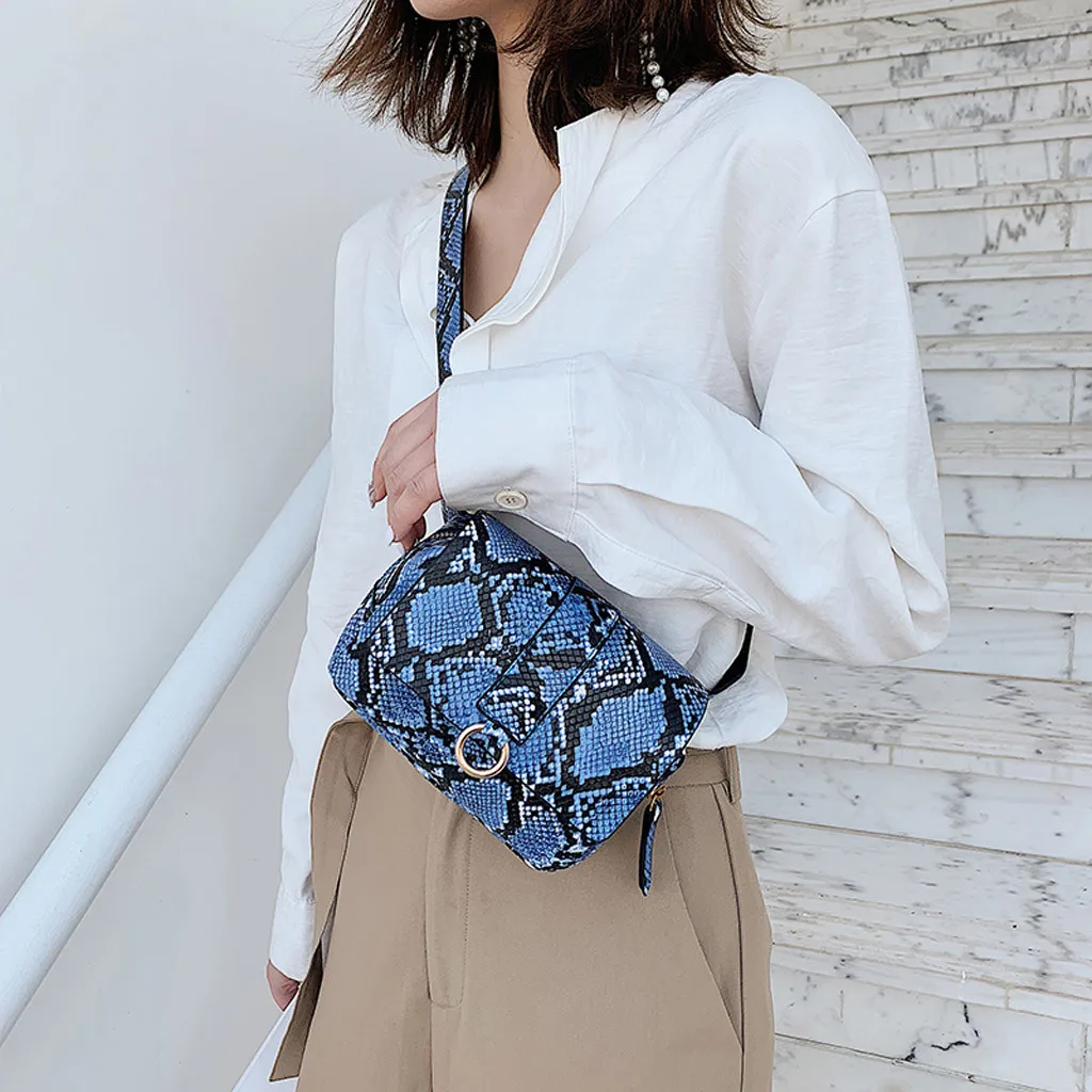 Модная винтажная женская уличная сумка-мессенджер с застежкой под змеиную кожу, нагрудная поясная сумка для телефона, поясная сумка, карман для телефона
