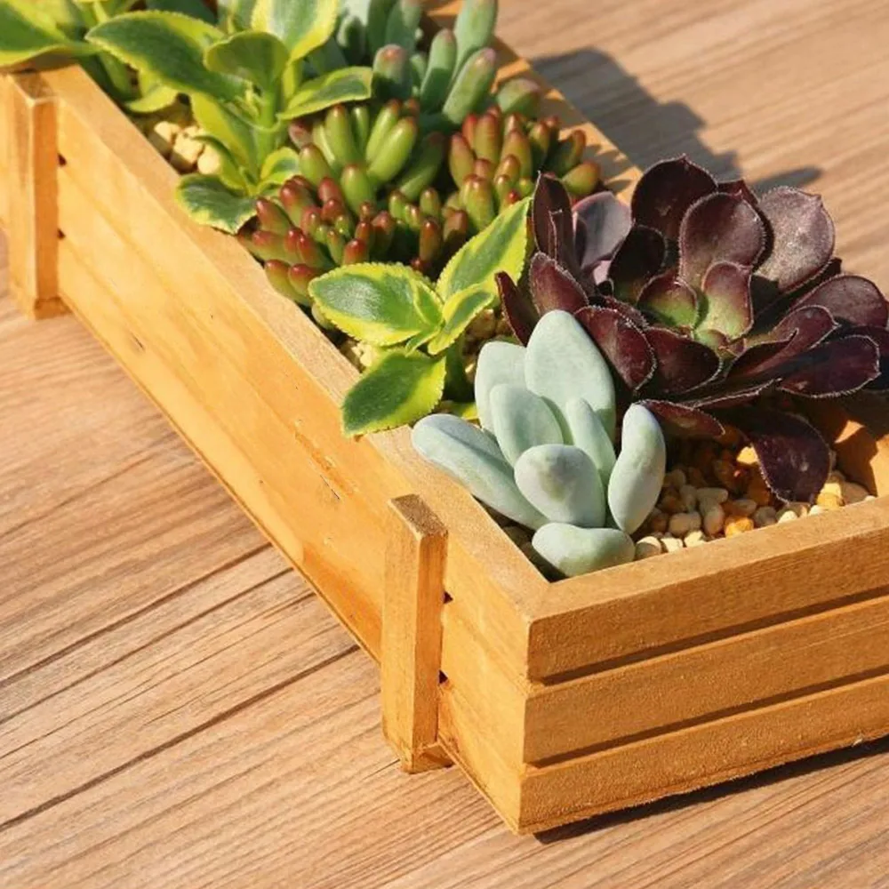 Flowerpot Landscape Garden Plant Antique Wooden Box Stool Rectangular Table Flowerpot Horticultural Equipment