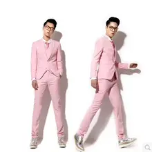 Лидер продаж, розовый цвет, Новое поступление, мужские Модные деловые костюмы с длинными рукавами, Свадебные костюмы(пиджак+ брюки+ жилет