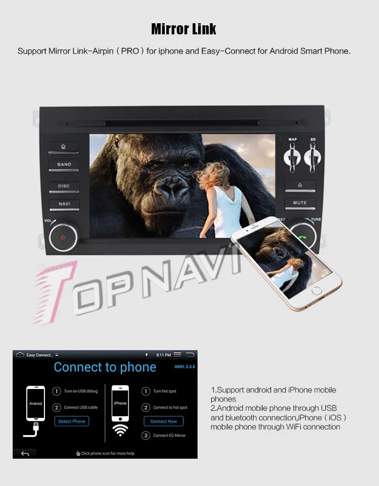 Clearance Topnavi Quad Core Android 7.1 Car DVD Player for Poesche Cayenne 2003 2004 2005 2006 2007 2008 2009 2010 Radio GPS Navigation 26