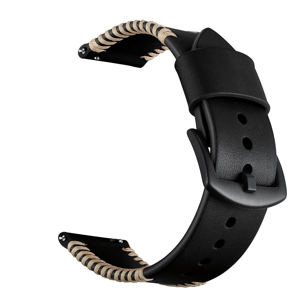 20MM band for AMAZFIT watch band Handmade real leather bracelet for xiaomi men's watch strap (3)