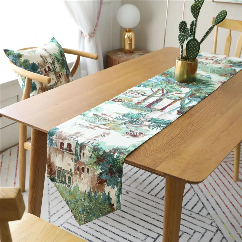 Fashion Modern Table Runner Colorful Polyester Jacquard Runner Table