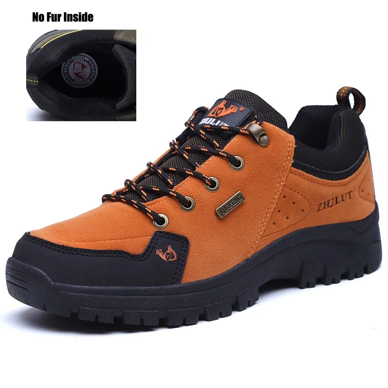 Winter/Autumn Men Shoes Comfort Casual Shoes Men Plus size 36-47 Fashion Breathable Outdoor Shoes Flats Men Trainers zapatillas - Цвет: no fur orange