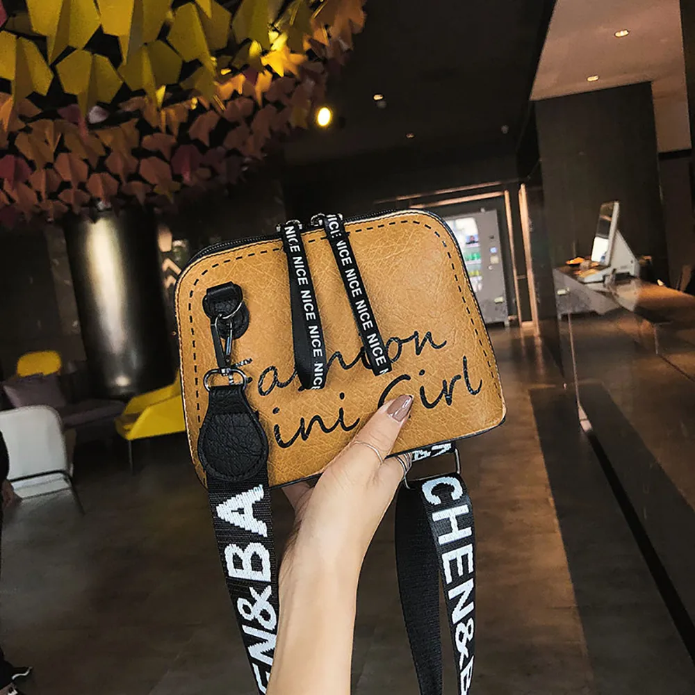 أكياس ل WAMEN 2019 النساء Crossbody حقيبة المد قذيفة حقيبة الكتف واسعة حزام البرية الكتف بولسا الأنثوية