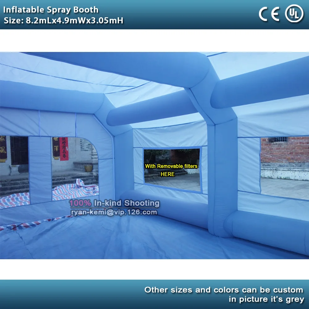 Inflatable paint tent spray booth