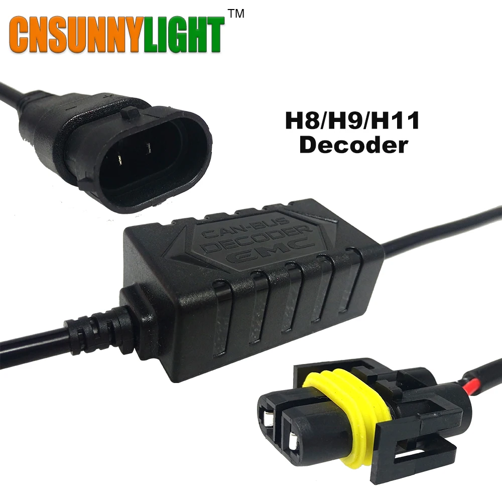 Cnsunny светильник H4 H13 H7 H8 H11 HB3 9005 HB4 9006 светодиодный декодер резистор Canbus жгут для адаптера переменного тока для головной светильник лампы светильник ошибок