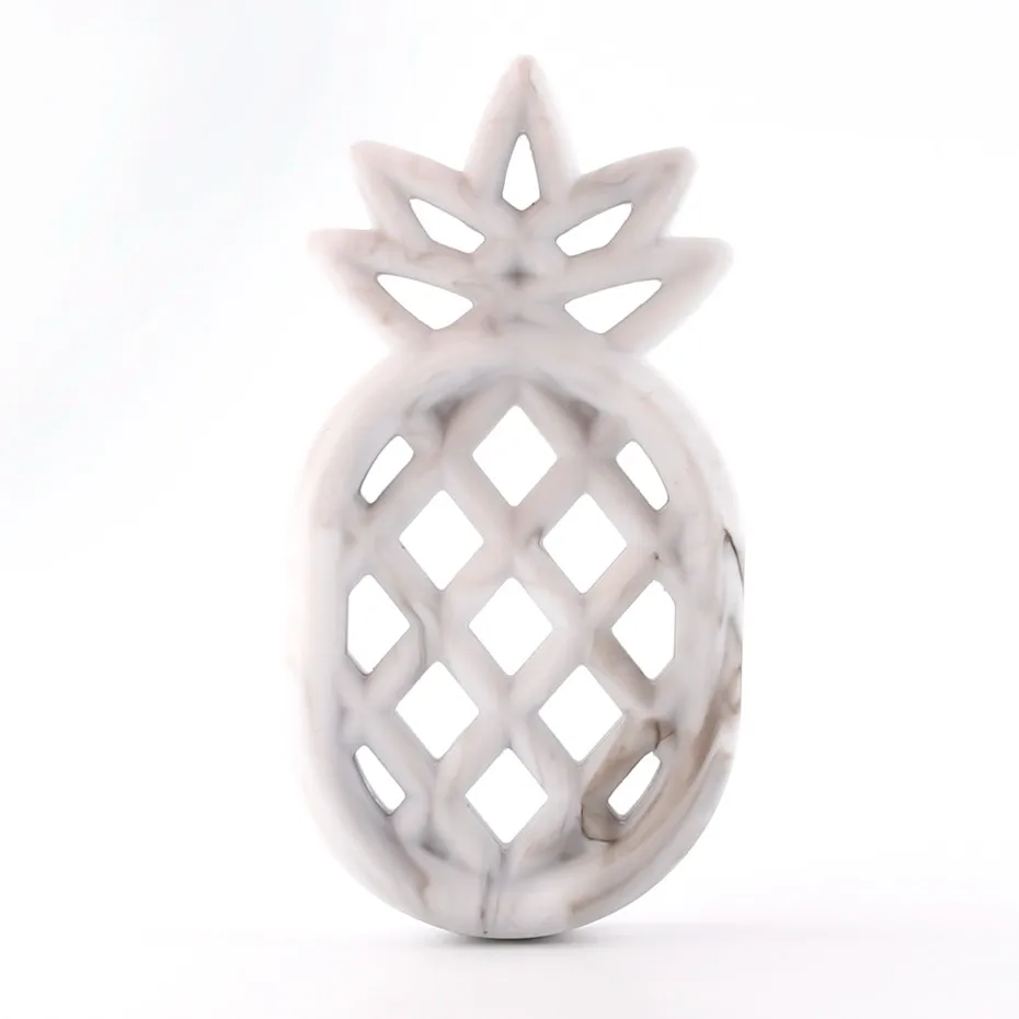 Укусов Мрамор силиконовый Прорезыватель в форме ананаса Цепочки и ожерелья подвеска «сделай сам» делает браслет Accessorise для мамы детский