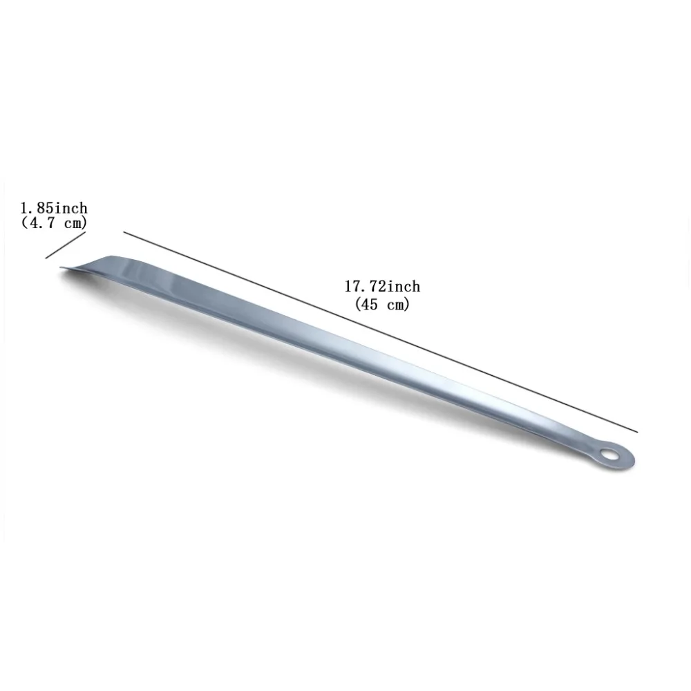 18 Solid Metal Shoe Horn For Shoes and Boots Easy Reach  (2)