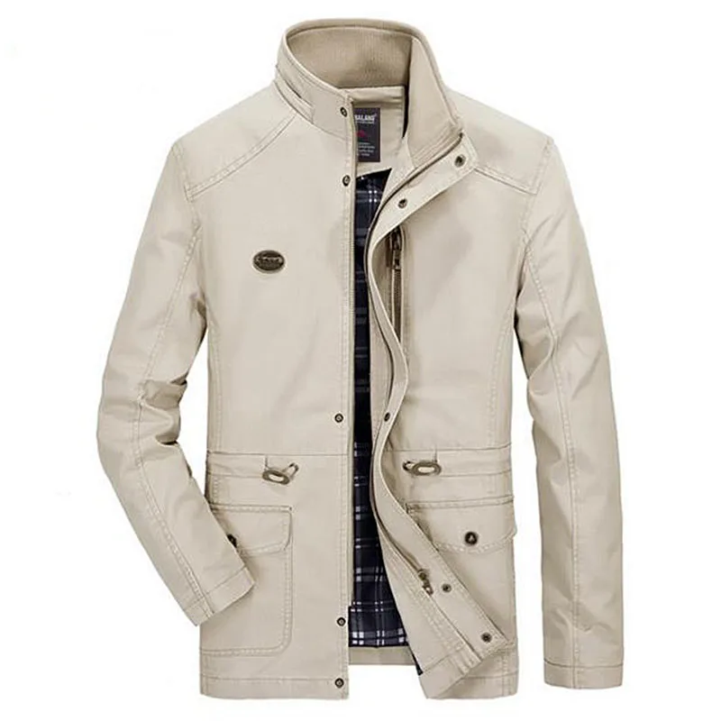

2018 New trench coat Autumn winter men's washed jacket in the long section large size trench coat men fashion casual jacket men